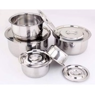 Mk.wares Stainless Steel Indian Pan 16cm/18cm/20cm/22cm/Periuk Stainless Steel/Periuk Steel