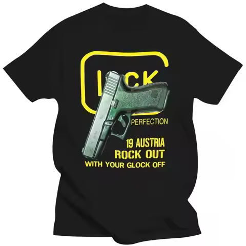 Men Trendy Printed T-Shirts 3d Glock 19 Austria Rock Out With Your Glock Off Gun graphic Casual T Sh