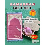 Ramadhan Set Telekung Travel Pourch And Sejadah Mini Carving Name FREE Tasbih