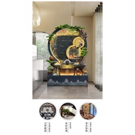 Company Flowing Water Makes Money round Water Curtain Wall Living Room Decoration Decoration Daily Gold Rockery Fountain Feng Shui Wheel Landscape