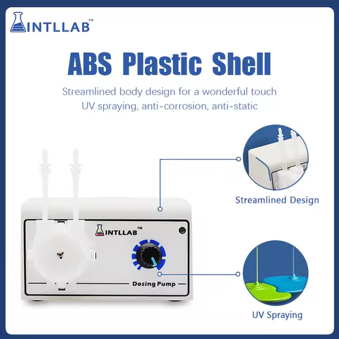 Programmable Peristaltic Pump 12V DC in Laboratory for Precise Liquid Dosing in Biology Research.