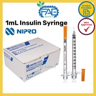 Insulin Syringe Picagari 1ml 30G NIPRO Disposable 1ml Insulin Syringe with needle 30Gx8mm MDA