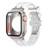 Case+Strap for Apple Watch Series 10 9 8 7 6 5 4 SE สายนาฬิกาซิลิโคน 45mm 44mm 41mm 45mm bracelet Ru