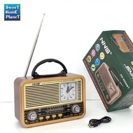Clock Bluetooth Radio 1200mAh Rechargeable FM AM SW 3 Band Clock Radio USB Port