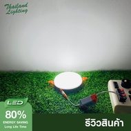 โคมไฟฝังฝ้าไร้ขอบ ราคาถูก แบรนด์แท้ LED PANEL LIGHT ขนาด 18W ทรงกลมและทรงเหลี่ยม แสงสีขาว / แสงสีวอร