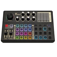 (KTCG) Live Sound Card and Audio Interface Sound Board with Multiple DJ Mixer EffectsVoice Changer a