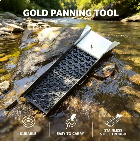 Eddy Gold Washing Sluice Box, Portable Gold Panning Tool, Non-power Prospecting Equipment Set for Go