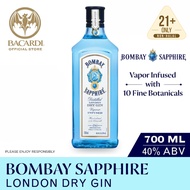 Bombay Sapphire Gin - 700ml / 70cl, 40% ABV - Vapour Infused Spirit with Exotic Botanicals