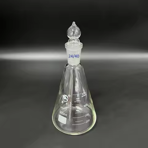 SHUNIU Conical flask with standard ground-in glass stopper, 50mL-10000mL 24/40, Erlenmeyer flask wit