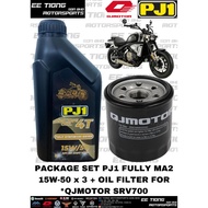 PACKAGE SET - PJ1 FULLY MA + ESTER 15W-50 / 10W-40 ENGINE OIL 1L x 3 + OIL FILTER FOR QJMOTOR SRV700