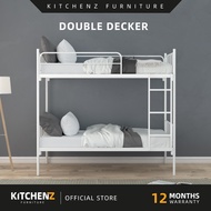 KitchenZ Double Decker Bed Frame (support up to 500kg) Katil Dua Tingkat White / Grey / Black - HMZ-
