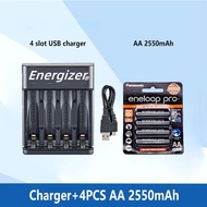 Panasonic Eneloop Pro AA/AAA 1.2V NiMH rechargeable battery + 4-slot USB independent charging Charge