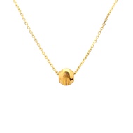 TY4 TAKA Jewellery 999 Pure Gold Cat Eyes Pendant with 9K Gold Chain