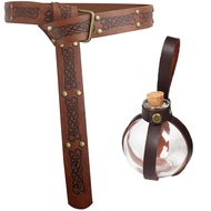 Role-Playing Accessories Elf Potion Bottle Celtic Belt Set Cork Glass Bottle Embossed Belt