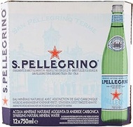 San Pellegrino Sparkling Mineral Water Glass, 750ml (Pack of 12)