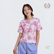 C&D Womans blouse Pink Flower stitch เสื้อผู้หญิง แขนสั้น สีชมพู CC6QPI