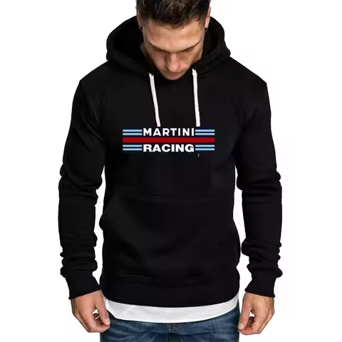 Men's Hoodies Martini Racing Print Unisex Hooded Fleece Sweatshirt Pullover Jacket Casual High Quali