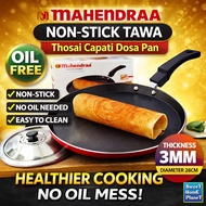 MAHENDRAA Non-Stick Dosa Tawa 28cm 3mm Thickness Chapati Thosai Pan Oil-Free Cooking Heavy Duty Flat