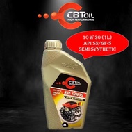 CBT OIL 10w30 1L Semi Synthetic Engine Oil API-SN Car Lubricant 10w-30 1Litre Minyak Hitam Enjin (Perodua Toyota Honda