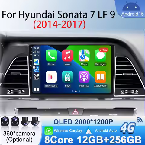 For Hyundai Sonata 7 LF 9 2014 2015 2016 2017 WiFi Android15 Multimedia Player Car Stereo Radio Navi