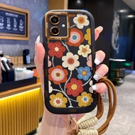 Samsung A06 4G A05 M05 F05 A05s Case Vintage Flower Case with Lanyard