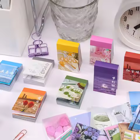 50 pcs Mini landscape Stickers book trumpet Decorative Sticker DIY Diary Scrapbooking Junk Journal S