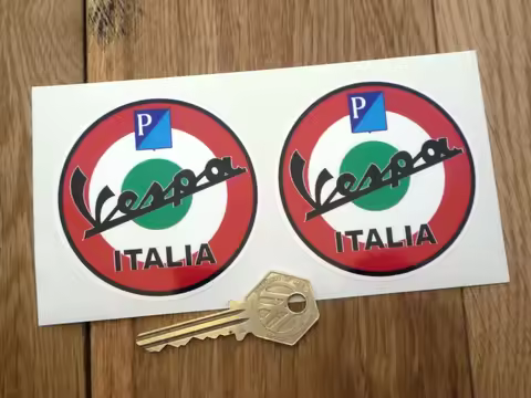 For 1Pair VESPA PIAGGIO ITALIA Scooter Roundel STICKERS 3"Pair GS GT Mods LX Moped Helmet