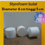 Styrofoam dummy cake Styrofoam/ size D 6 x 5 cm (diameter 6 cm, height 5 cm), artificial flower skew