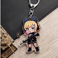 GANTUNGAN Keychain Keychain/ Warthunder Waifu Game Keychain/ Tank abrams Kate +500% Booster Silver L