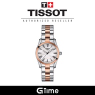 [Official Tissot Warranty] Tissot T112.210.22.113.01 Women's T-Wave Quartz Two-Toned Steel Dress Watch T1122102211301