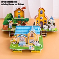 3D Three-dimensional Building Puzzle / DIY Assembled Building Model / Handmade Cardboard Cartoon Hou