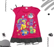Threeinone-Daster anak katun/Dress anak pony/Dress lucu/dress kombinasi/pink