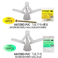 NATORO PVC Butterfly Wall Plug & PVC Butterfly Wall Plug With Screw