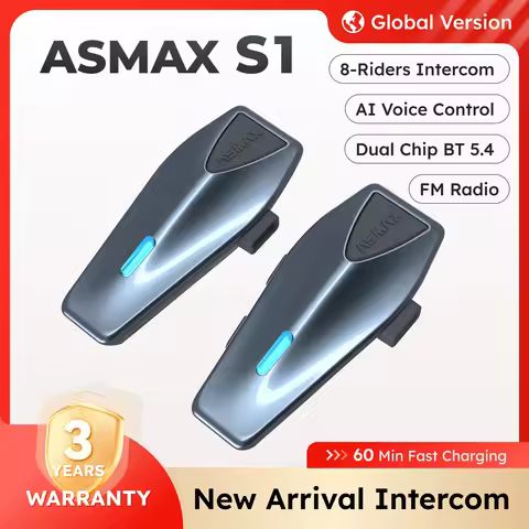ASMAX S1 Helmet Intercom Global Version Motorcycle Mesh Group Intercom Voice Control Multi-audio Blu