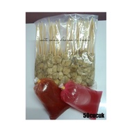 sate ikan frozen 50cucuk / lokching kelantan / free sos.