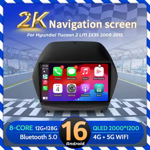 9" Car Radio For Hyundai Tucson 2 LM IX35 2009-2015 Android 16 Wireless BT Carplay Multimedia Naviga