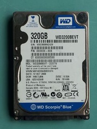 威騰WD 2.5吋 320GB(320G) SATA介面 NB筆電硬碟 WD3200BEVT-22ZCT0