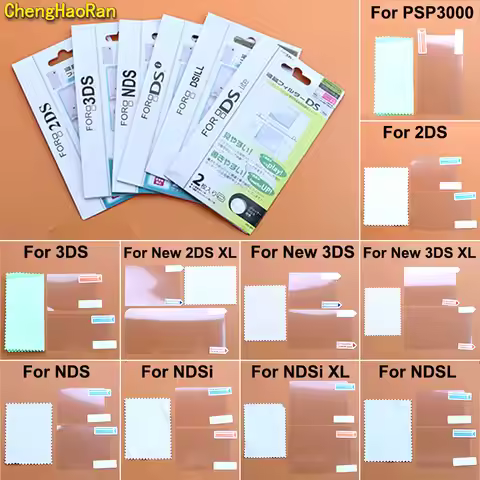 Upper Lower Clear Protective Film For NDS Lite NDSL NDSi XL LL For 2DS 3DS New 2DS 3DS LL XL LCD Scr