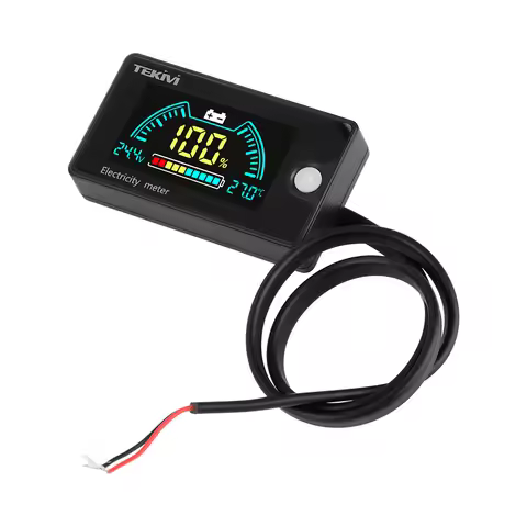 DC 8-100V Digital Voltmeter Universal Battery Capacity Indicator Waterproof/Temperature/Alarm 3-in-1