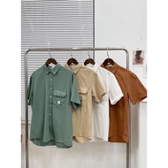 HOME Khaki Shirt Short Sleeve 1 Pocket Classic, UNISEX Cazoo Style