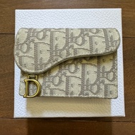 Dior Saddle Bloom Card Holder - Gray Dior Oblique Jacquard