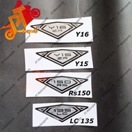 Y16ZR Y16 Y15 Y15ZR RS 150 Lc 135 Logo Epoxy Chrome Getah Sticker Batman Logo