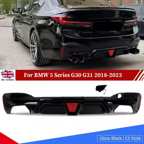 G30 CS Style Rear Bumper Diffuser With LED Light M Sport Diffusor For BMW 5 Series G30 G31 G38 2018-