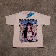 NMIXX Haewon Kyujin Lily Bae American Washed Short t Sleeve oversize t-Shirt Dropped Shoulder