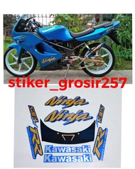 STIKER STRIPING LIS LES BODI MOTOR KAWASAKI NINJA RR OLD 2008 2009 BIRU STANDAR
