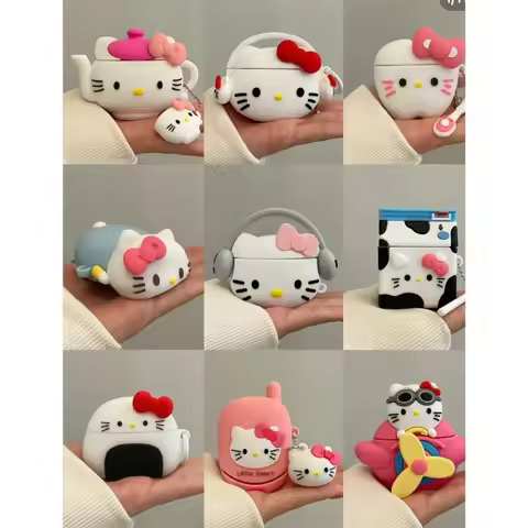 Kawaii Sanrio HelloKitty Multiple Forms Case for AirPods Pro 2 3 1 2 Soft Silicone Cover Cartoon Ani