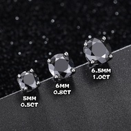 Real 0.5-2 Carat Black Moissanite Stud Earrings For Men Women Solid 925 Sterling Silver Solitaire Di