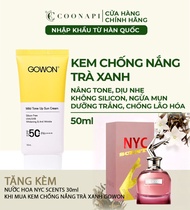 [Chính hãng] Kem Chống Nắng Cho Da Nhạy Cảm Ngừa Mụn Dưỡng Trắng Da Chiết Xuất Trà Xanh Gowon Mild T