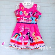 [ANGELBABYONLINESTORE] YZ01 Girl Jacquard Cotton Off Shoulder Dark Pink Dress My Little Pony (3y, 4y