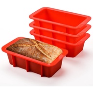 Silicone Mini Bread Loaf Pans for Baking, Small Loaf Pan Set of 4, 2.7x5.4 Inch Nonstick Bread Mold 